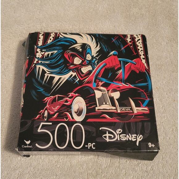 Disney Jigsaw Puzzle 500 Piece Speed Demon Cruella Devil 14X11 Small Hard Expert - Picture 1 of 6